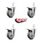 Service Caster 4 Inch Gray Poly Wheel Swivel 3/4 Inch Square Stem Caster Set Total Lock Brake SCC-SQTTL20S414-PPUB-GRY-34-4 - alternate 2